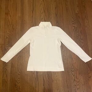 Nike white Dri-FIT Pullover long sleeve quarter zip, size small